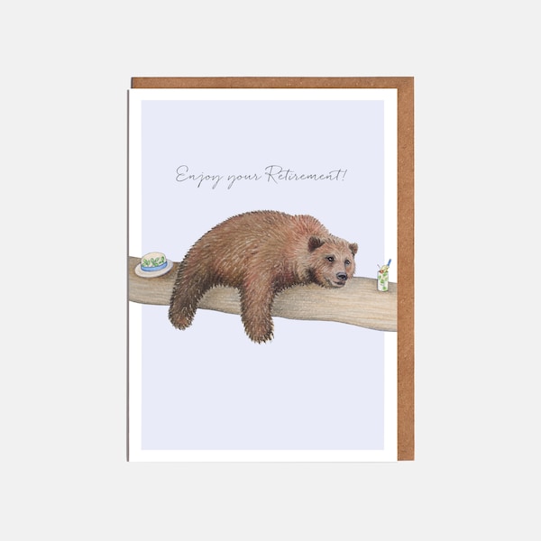 Bear Retirement Card - 'Enjoy Your Retirement!' - Card For Her - Card For Him