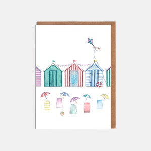 Beach Huts Blank Card