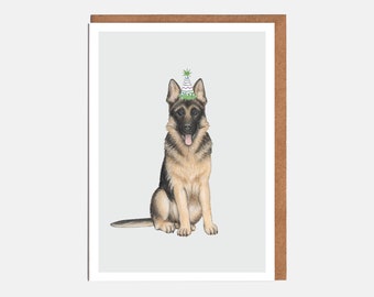 German Shepherd Card - Animal Card - Dog Card - Blank Card