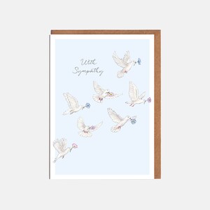 Tarjeta de condolencias de palomas, "Con condolencias", Tarjeta para ella, Tarjeta para él