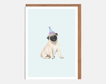 Pug Card - Animal Card - Dog Card - Blank Card