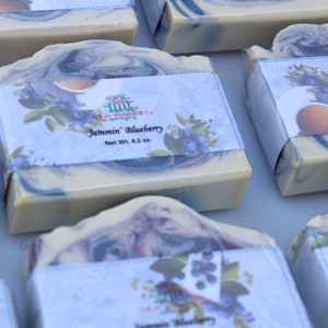 Jammin&#39; Blueberry Handmade Soap with Moisturizing Jojoba Beads