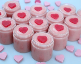 Pink Mimosa Sugar Scrub: Exfoliating Rice Bran Oil Scrub (4 oz)