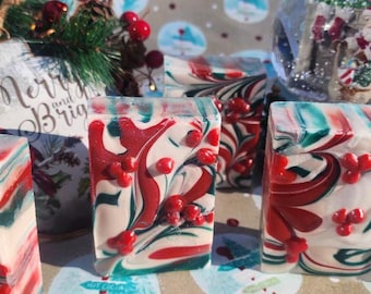 Handmade Bayberry Christmas Soap: Holiday Scented, 6 oz