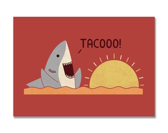 Taco Shark Art Print