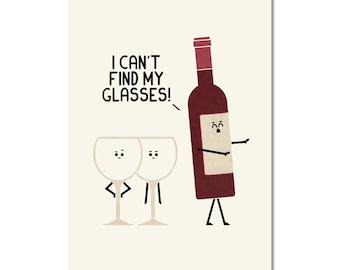 Lost Glasses Red Wine Art Print
