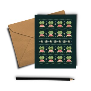 Frogs In Sweaters Greeting Card