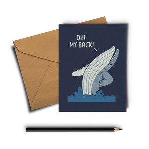 Tarjeta de felicitación con ballena maltratada