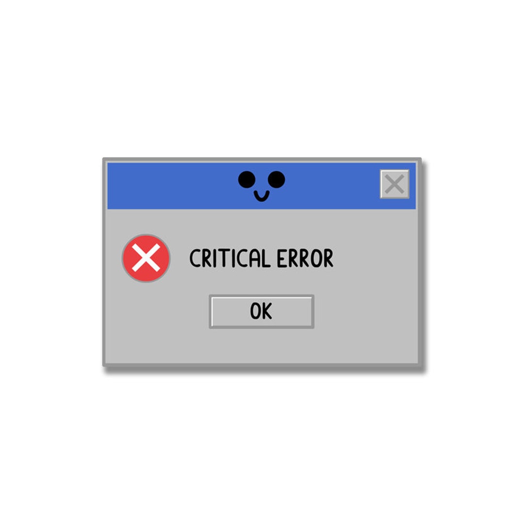 Critical Error Button Sticker - Etsy