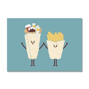 Souvlaki and Fries Art Print