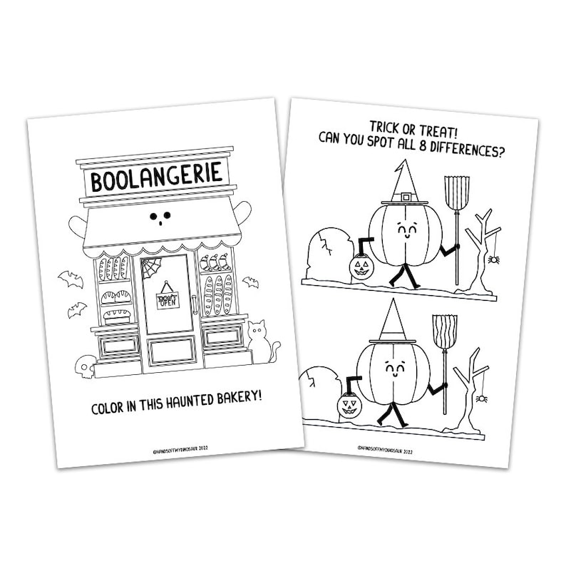 Halloween Printable Kids Activity & Coloring Pages - Etsy