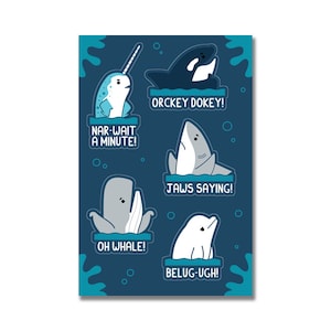 Aquapuns Sea Animals Sticker Sheet