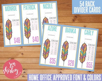 SALE! Rack Divider Cards, Style Rack Dividers, Instant Download, Clothing Dividers, Business, Feather, Digital Download, Direct Sales, LLR