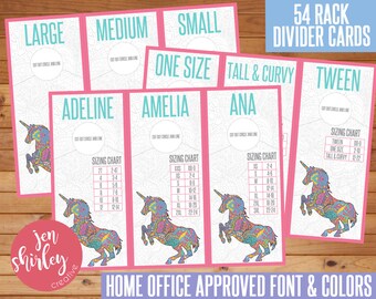 SALE! Rack Divider Cards, Style Rack Dividers, Instant Download, Clothing Dividers, Business Items, Unicorn, Digital, Direct Sales, LLR