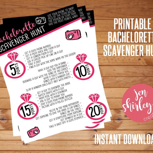 Bachelorette Party Photo Scavenger Hunt Printable - Etsy
