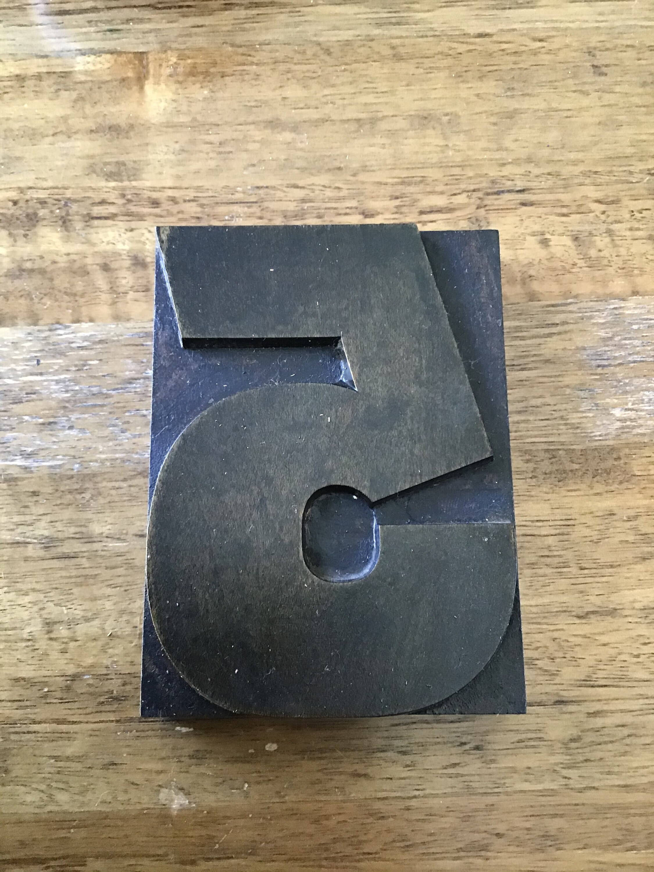 Vintage letterpress stamp number 5 Etsy