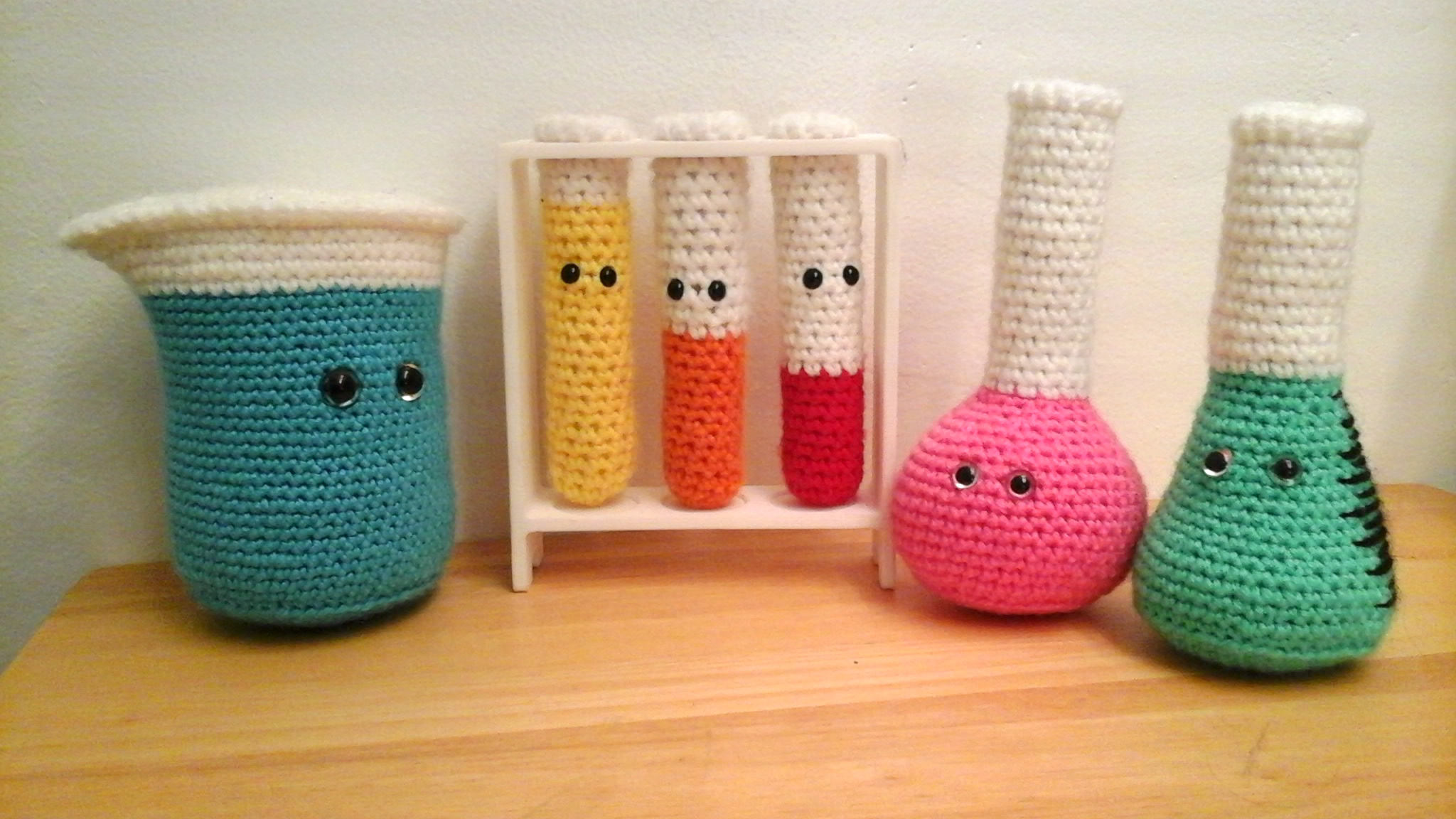 Crocheted Chemistry Set, Amigurumi Chemistry Set, Crochet Beaker