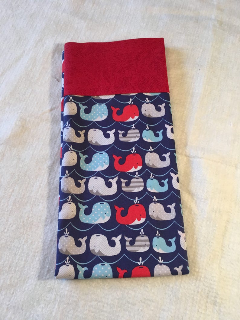 Whales Pillowcase Patriotic Pillowcase Nautical Pillowcase Sea Life Pillowcase Standard Cotton Colorful Pillowcase Kids Pillow