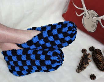 Men's knit slippers / knit slippers men / gift for men / gift for him / gift for men / vegan yarn / vegan yarn / knitted slipper