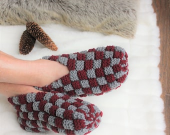 Men's knit slippers / knit slippers men / gift for men / gift for him / gift for men / knitted slipper