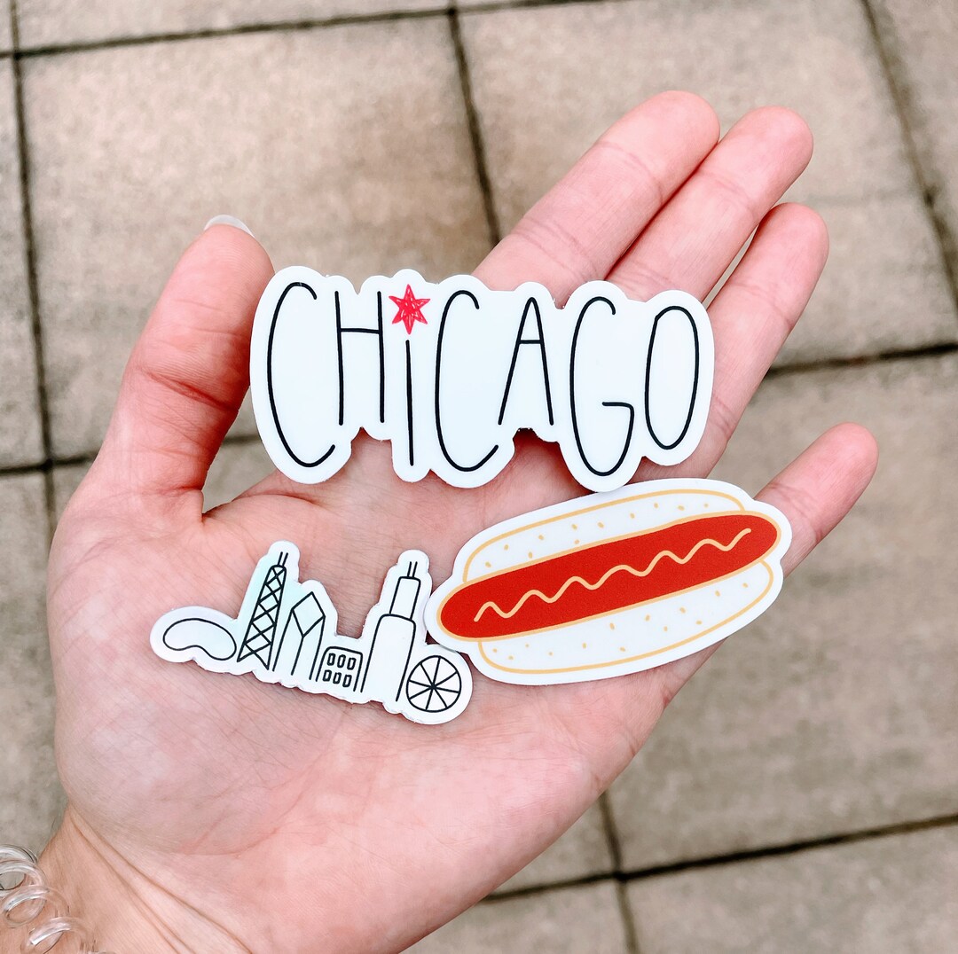 Chicago Stickers Chicago City Sticker Pack Laptop Sticker Etsy