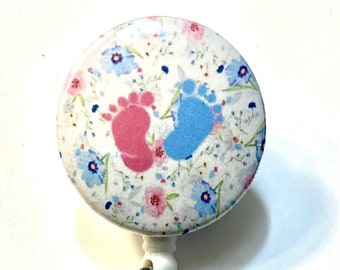 Baby Feet Badge Reel: OB/L&D Pediatric ID Holder