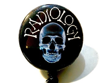 Xray Skull Retractable Badge Reel, Radiology ID Badge Holder, X-Ray Film Badge Holder, Radiologist Badge, Key Holder, Mask Holder, Carabiner