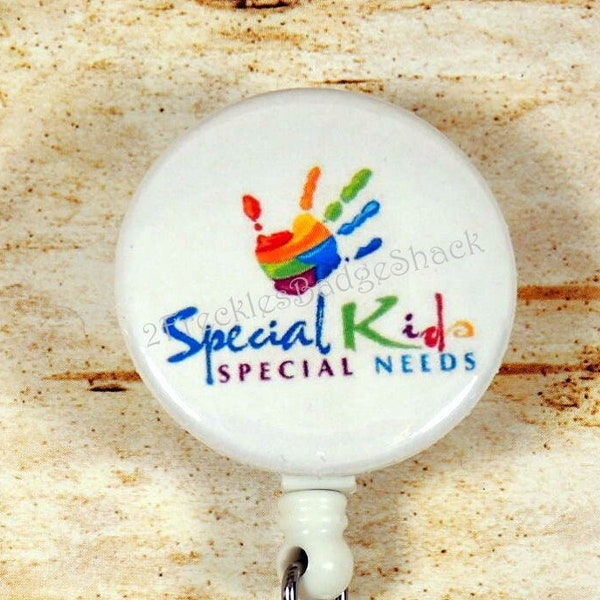 Special Needs Retractable Badge Reel, Mental Awareness ID Badge Holder, Neuro Developmental Badge Holder, Key Holder, Mask Holder, Carabiner