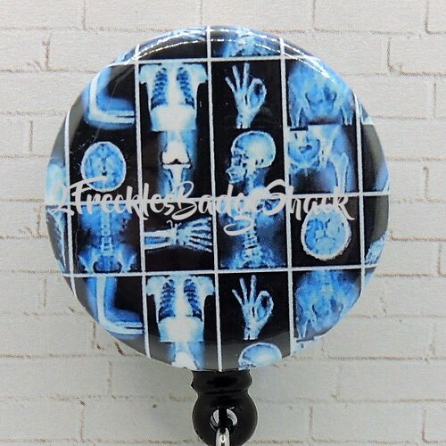 2-Pack Radiology Badge Reels - Skull Design, Retractable ID Holder For Hospital Workers - View #8