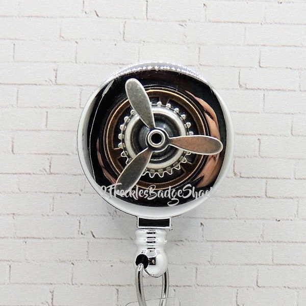 Airplane Silver Tone/Gold Tone Retractable Badge Reel, Aviation ID Badge Holder, Key Holder, 5 Colors, NOT A TOY, Read Description Please !