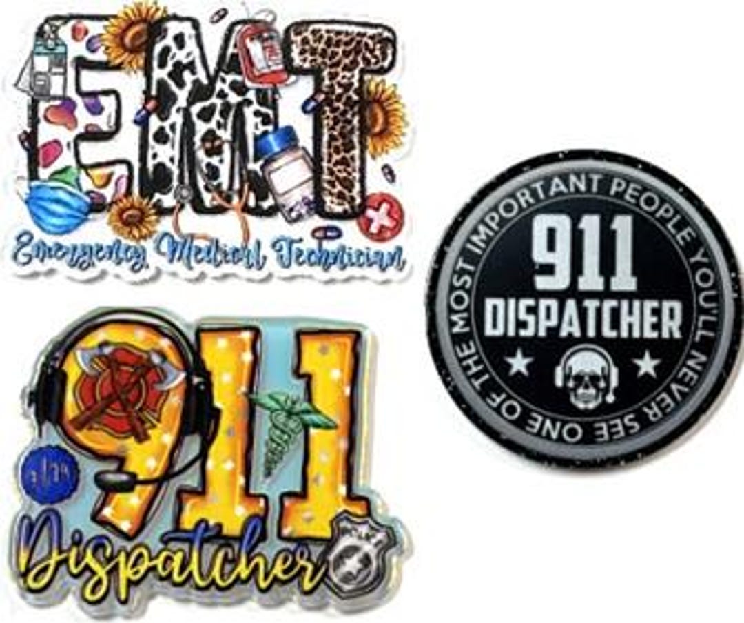 First Responder and Dispatcher Acrylic Retractable Badge Reel, ID Badge ...