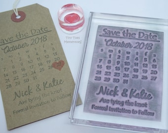 save the date stamp etsy