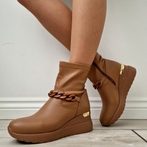 Tan Combat Boots Etsy UK