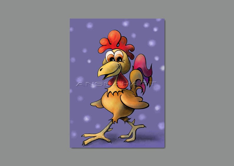 Rooster Card Funny Rooster Rooster Printable Rooster Gift | Etsy