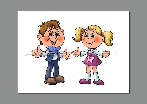 Kids Boy And Girl Back To School Kids Room Art Kids Room Etsy