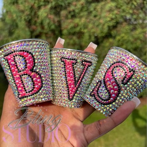 Bling Shot Glass with Initial | Bridal Party Gifts | Bachelorette Gifts | Birthday | Party Favors | Gifts for Her