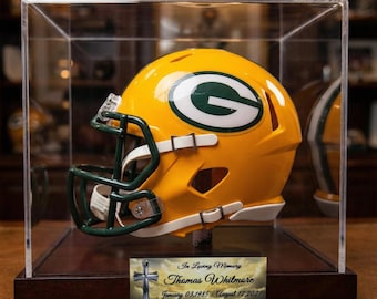 Mini Football Helmet Cremation Urn - ALL Teams - FREE Personalized Plaque - Memorial for the sports enthusiast