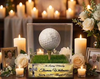 Urna kremacyjna w kształcie piłki golfowej – spersonalizowana ekspozycja pamiątkowa