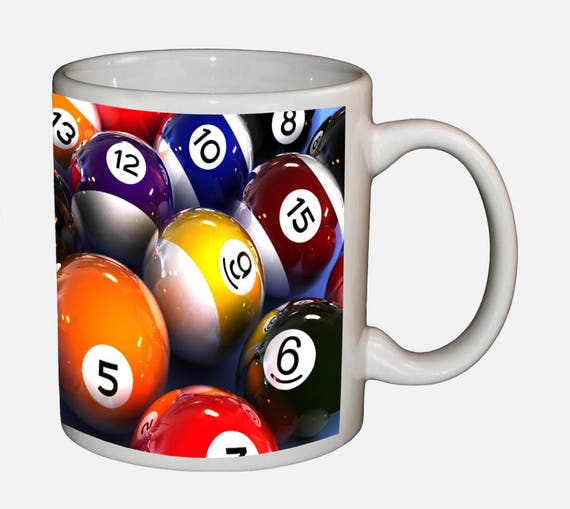 Billiard Balls Ceramic Coffee Mug Pool Table Beverage Tumbler Etsy