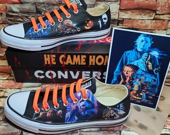 Halloween Converse Shoes - FREE Shipping - Custom Shoe Box Included - Men and Woman's Lace Up Style Sneaker