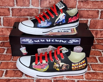 Horror Movies Converse Shoes - Custom Scary Low Top Sneakers For Birthday, Christmas Gift For Mom, Dad, Him, Her, Great For Halloween