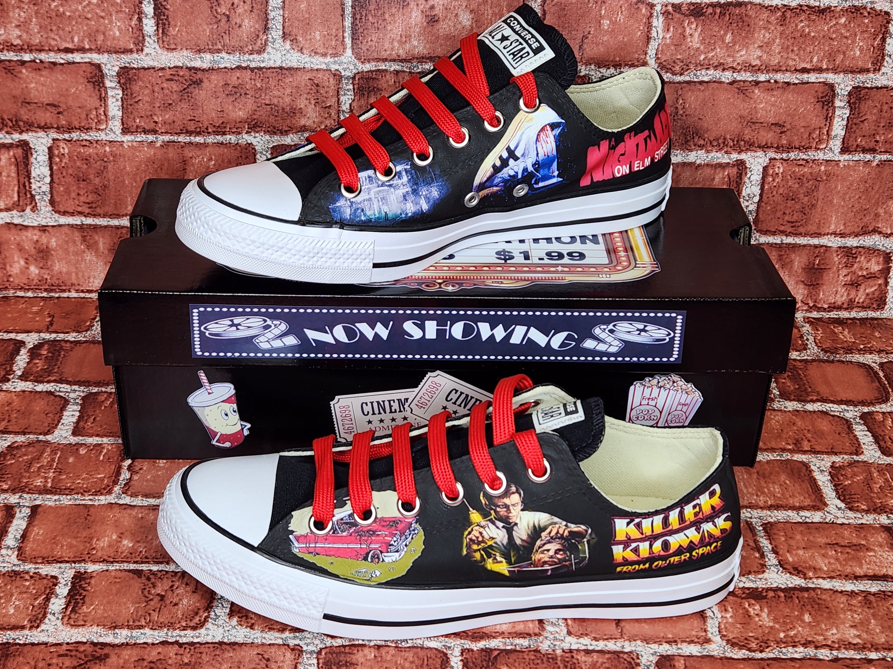 Halloween Custom Horror High Top Converse Sneakers Scary Movie Shoes
