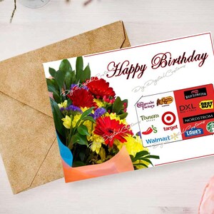 Porta tarjetas de regalo con diseño de flores hermosas, 5 x 7 pulgadas, 300 DPI, JPEG y PNG