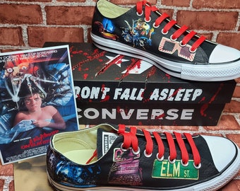 Elm Street Converse Shoes - FREE Shipping - Custom Shoe Box Included - Men and Woman's Lace Up Style Sneaker