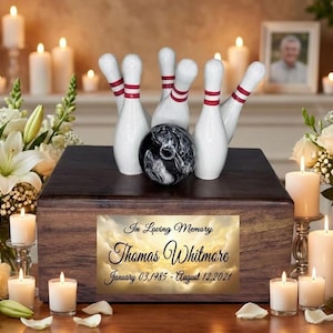 Bowlingurna – Minnesmärke i indisk rosenträ för sportfantast