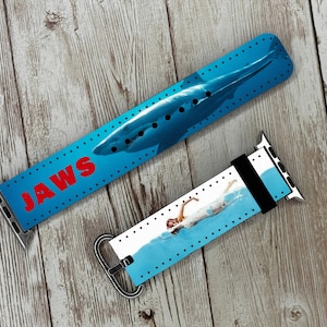 Killer Shark Apple Watch Band 38mm - 49mm iWatch Series 9 Ultra 8 7 6 5 4 3 2 1 SE
