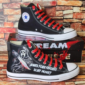 Scream Converse High Top FREE Shipping Custom Shoe Box Included Men and ...