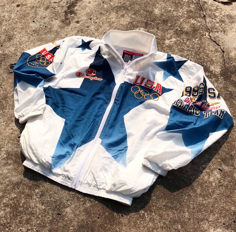 Rare Vintage 90s Champion ATL Atlanta Olympics Games Team Usa zip up windbreaker jacket