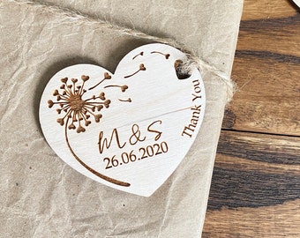 Personalized Thank you Wedding Favor Tags Wedding Favors Magnet Thank you Tags Rustic Tags wooden Tags Hearts Tags Wood Tags Wedding Favor