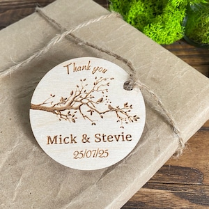 Wedding favor tags Custom Wedding tag Personalized wooden tags Wood tags Thank you Wedding Favors for Guests Rustic Wedding Heart Thank you